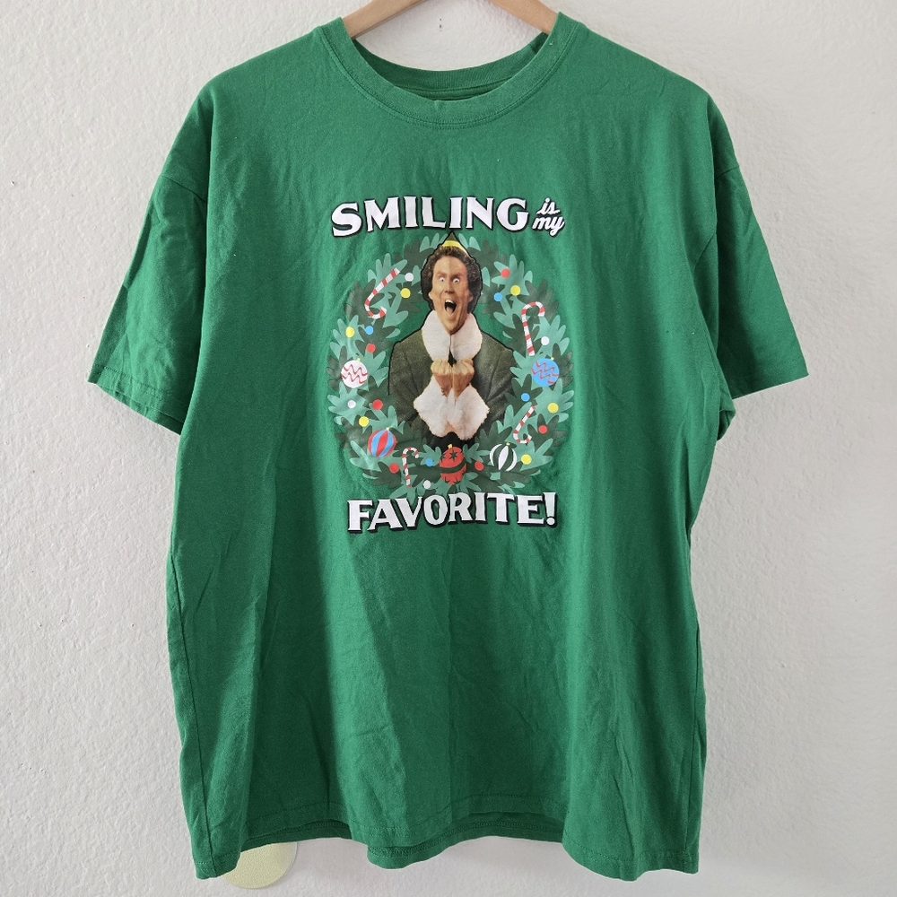 Elf "Smiling Is My Favorite" Graphic Short Sleeve T-shirt